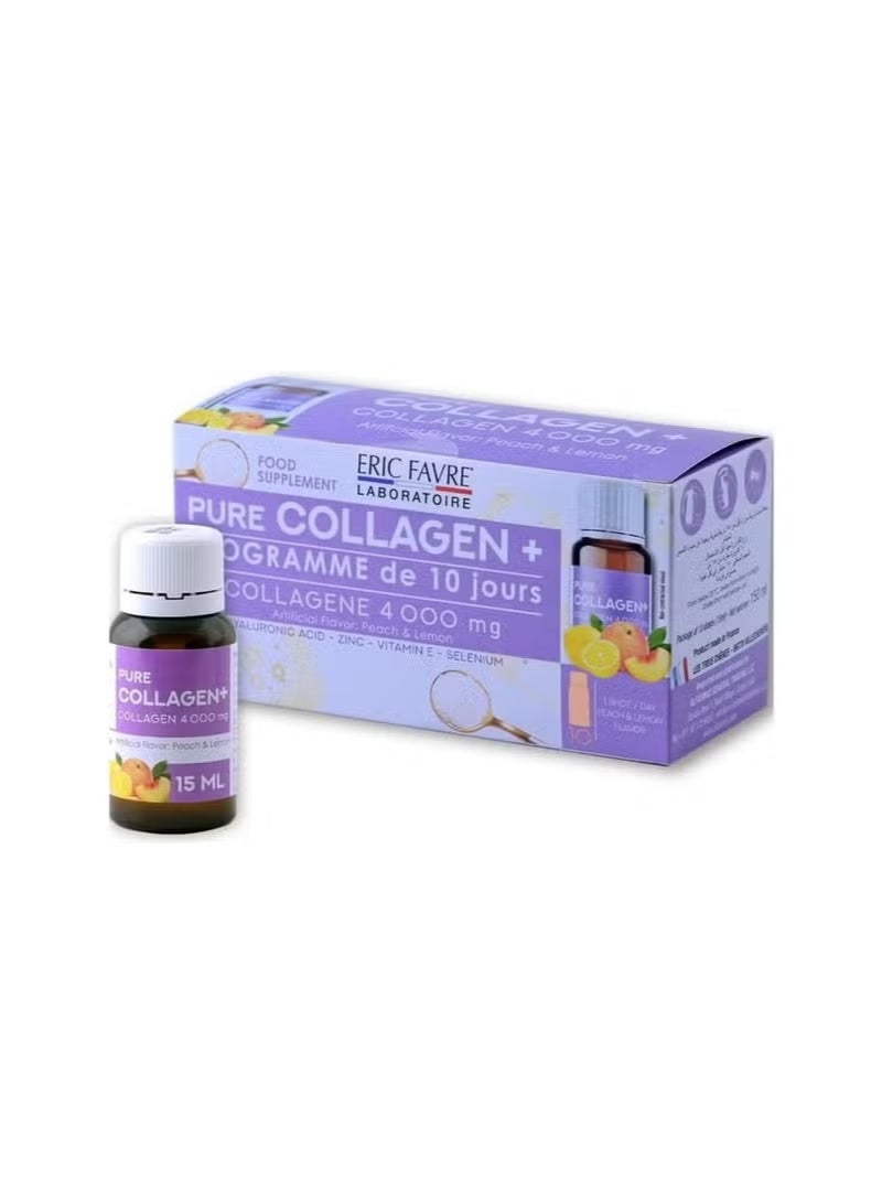 Pure collagen dietary supplement with peach and lemon flavor - 10 ampoules